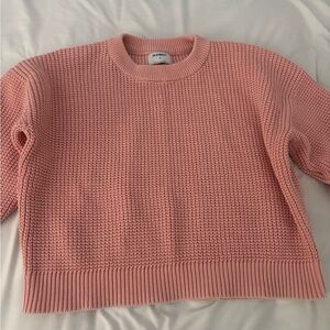Old Navy Women's Soft Pink Crew Neck Sweater